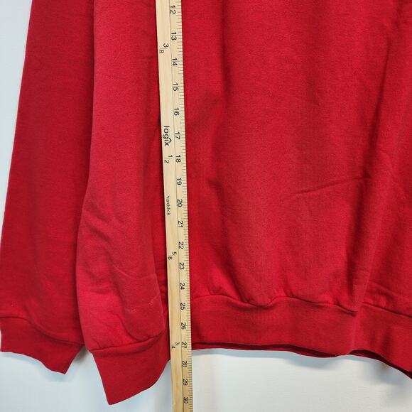Morning Sun Red Holiday Sweatshirt Size 2XL Dogs Truck Xmas Tree 90s Granny - Picture 5 of 9